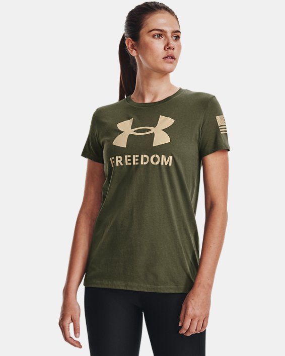 Women's UA Freedom Logo T-Shirt, Green, pdpMainDesktop image number 0